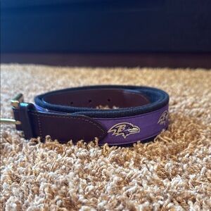 Ravens Purple and Brown Men's Belt from Vineyard Vines